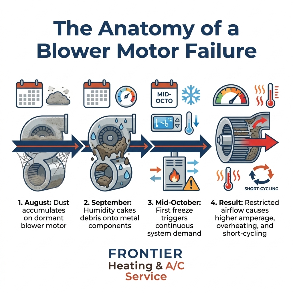 The Most Common Furnace Failure We See in Albion Before the First Freeze 1 The Anatomy of a Blower Motor Failure